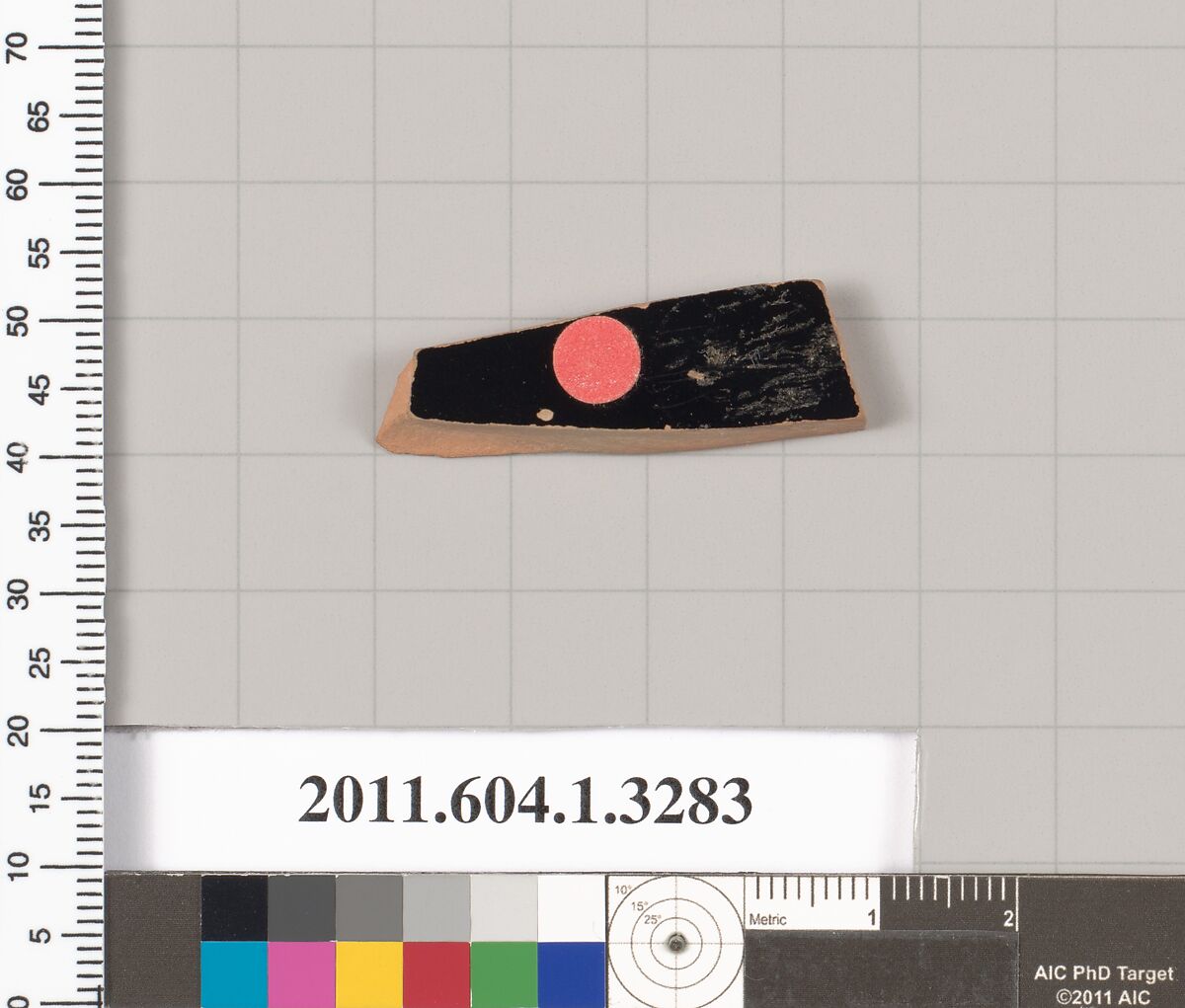 Terracotta fragment of a kylix (drinking cup), Terracotta, Greek, Attic