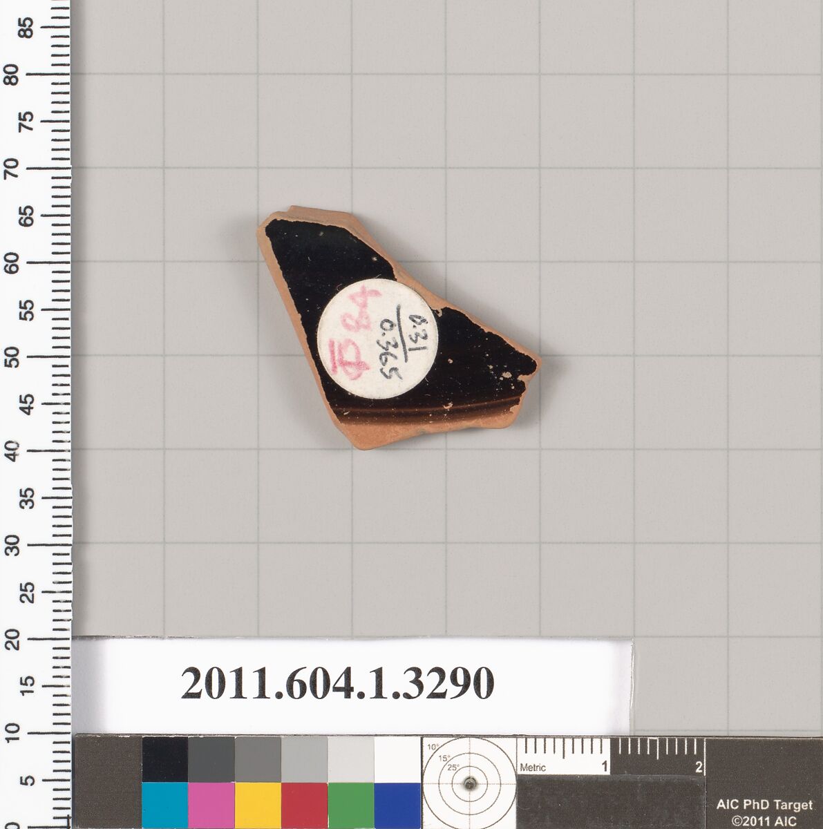 Terracotta fragment of a kylix (drinking cup), Terracotta, Greek, Attic