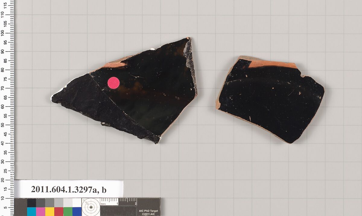 Terracotta fragments of kylikes (drinking cups), Terracotta, Greek, Attic