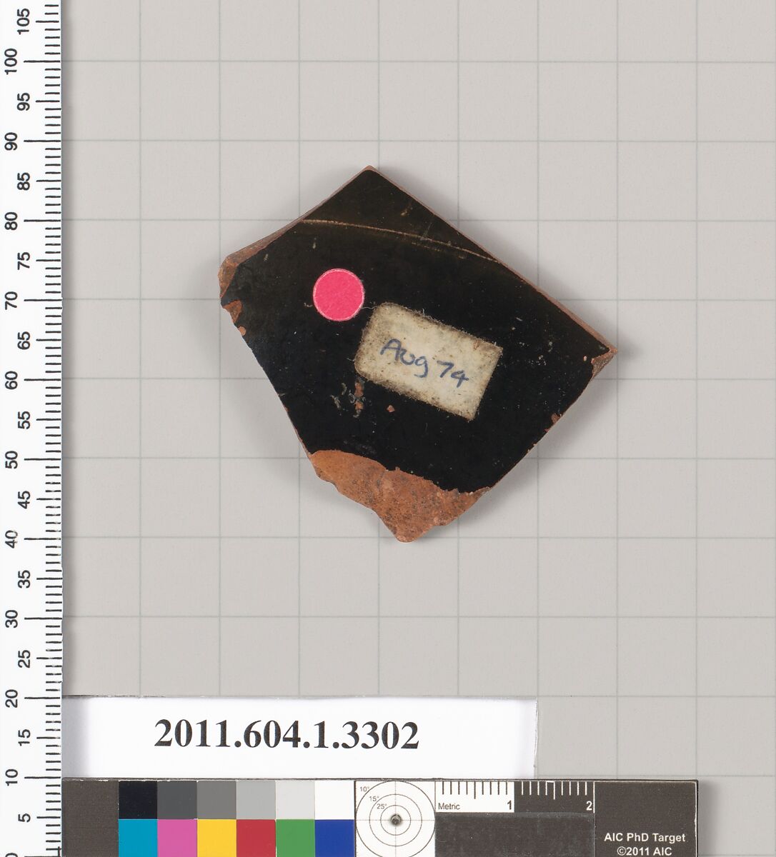 Terracotta fragment of a kylix (drinking cup), Terracotta, Greek, Attic