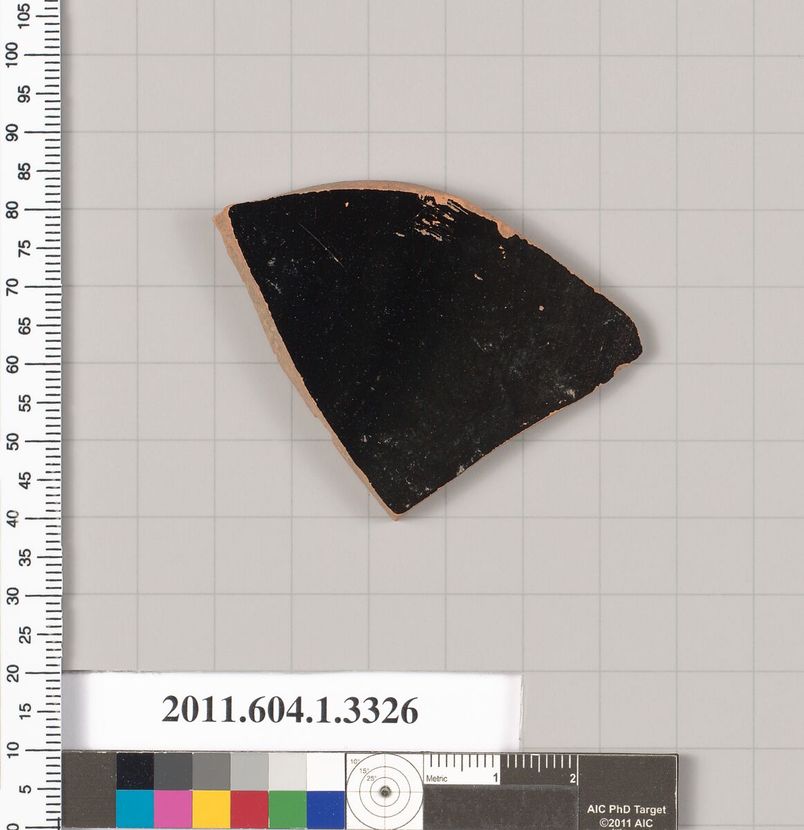 Terracotta fragment of a kylix (drinking cup), Terracotta, Greek, Attic