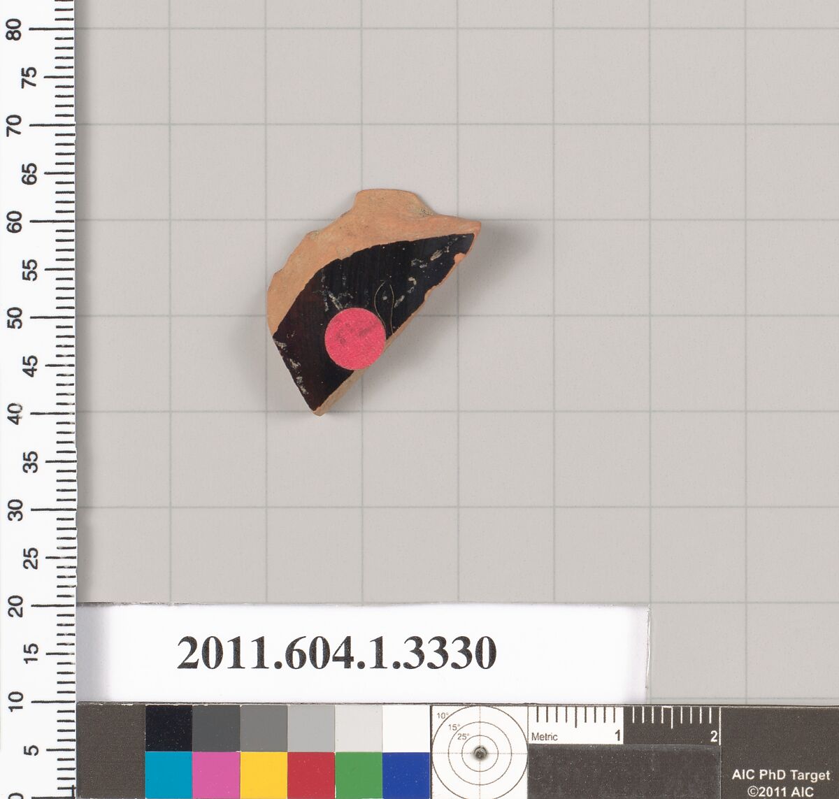 Terracotta fragment of a kylix (drinking cup), Terracotta, Greek, Attic