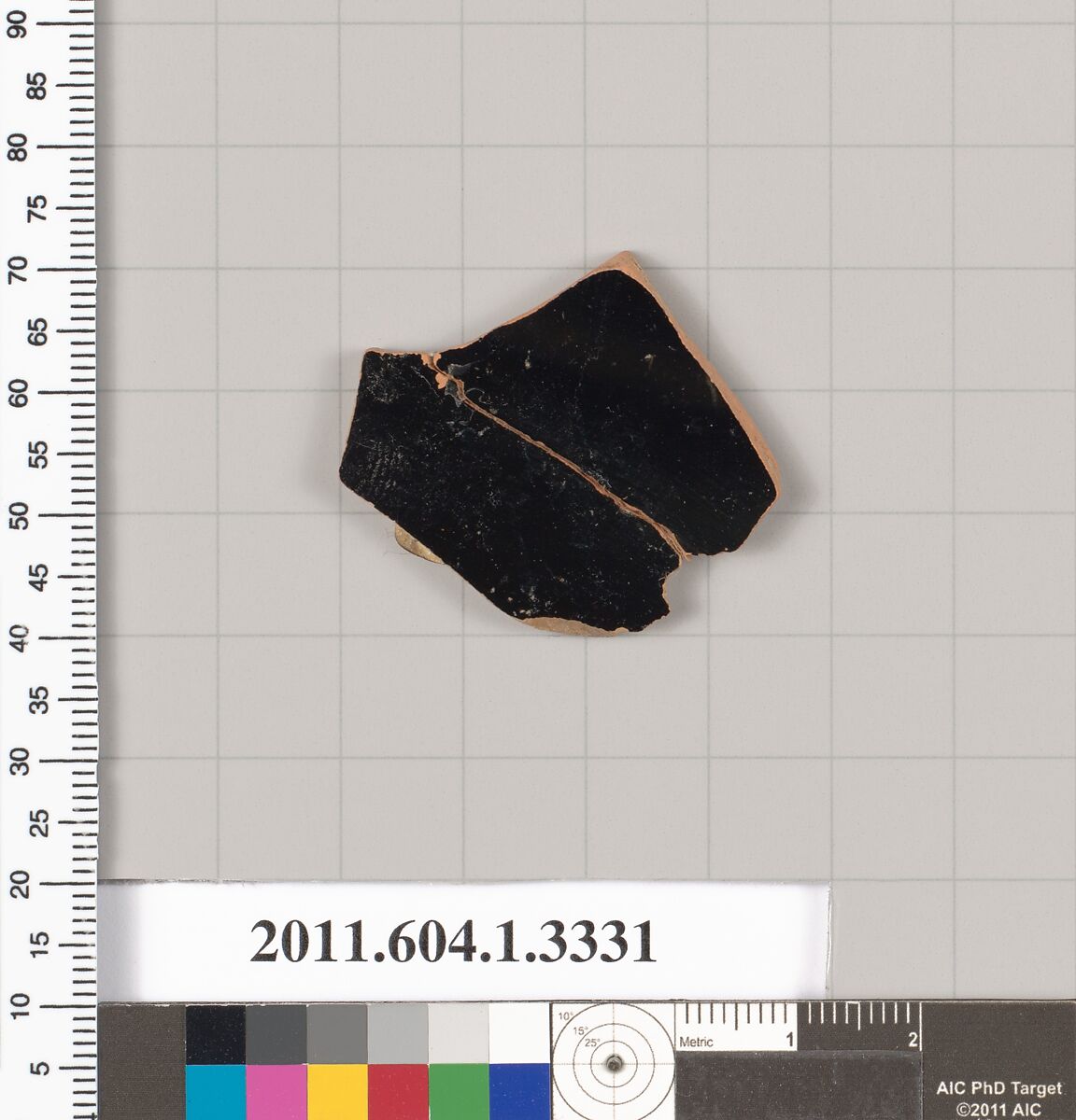 Terracotta fragment of a kylix (drinking cup), Terracotta, Greek, Attic