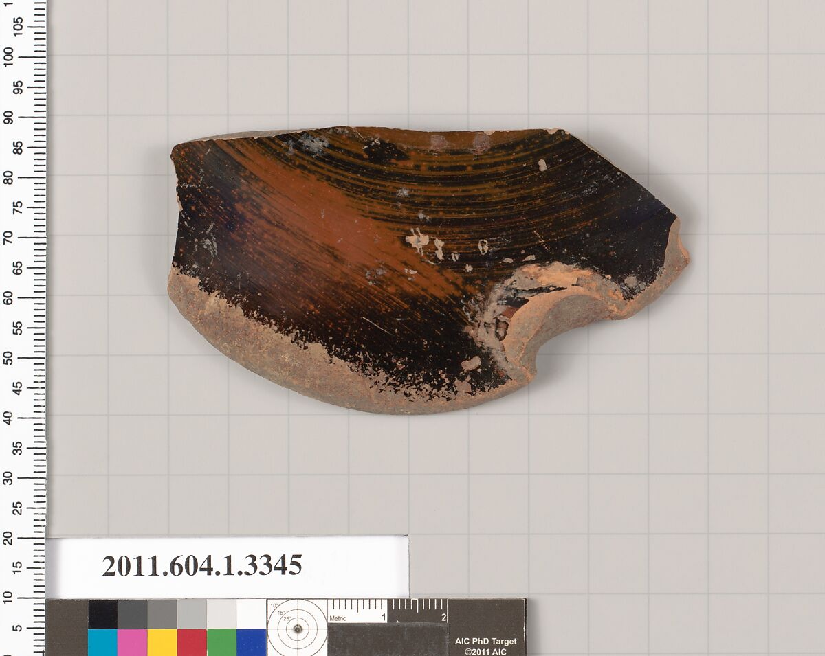 Terracotta fragments of kylikes (drinking cups), Terracotta, Greek, Attic
