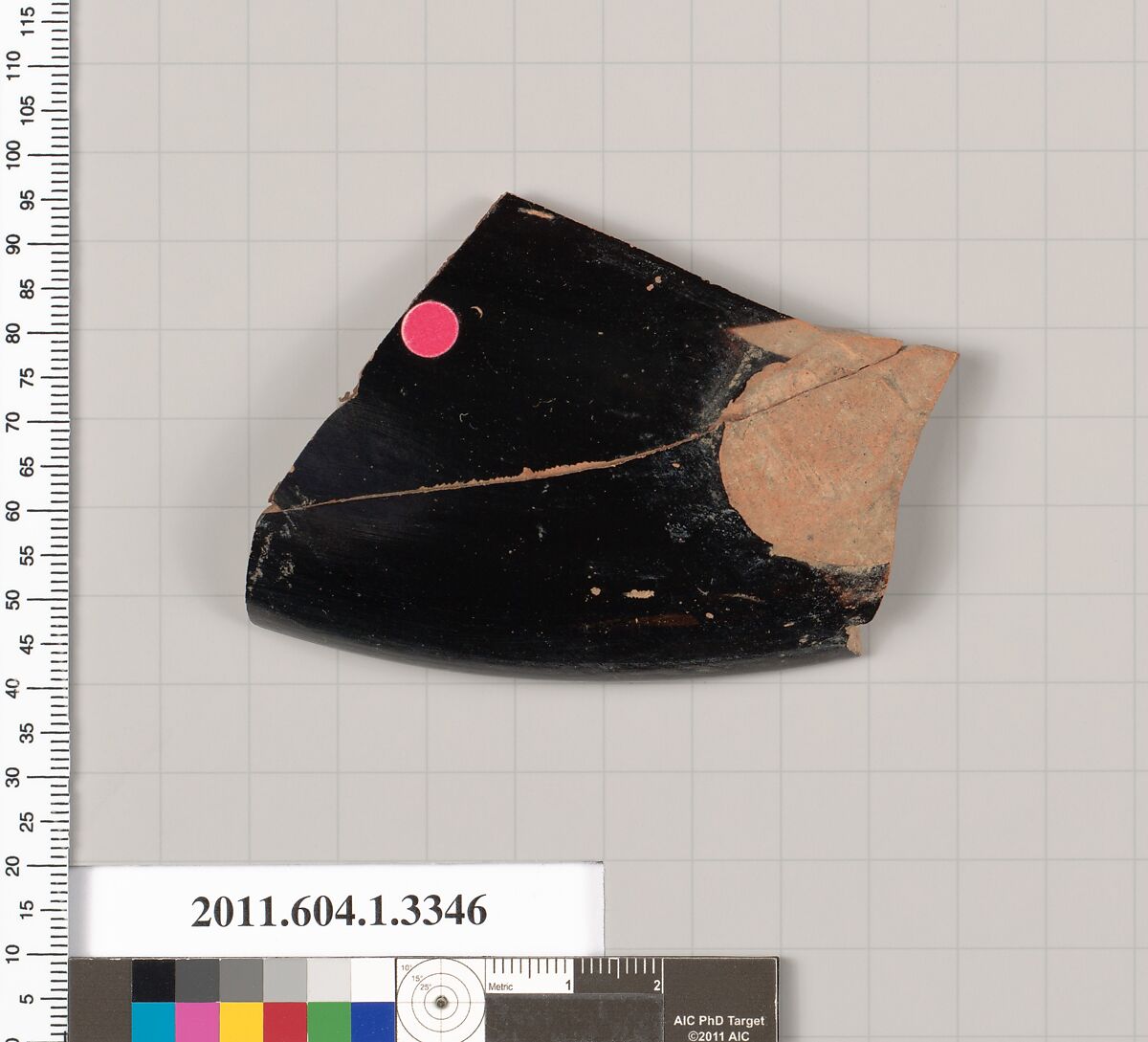 Terracotta fragment of a kylix (drinking cup), Terracotta, Greek, Attic