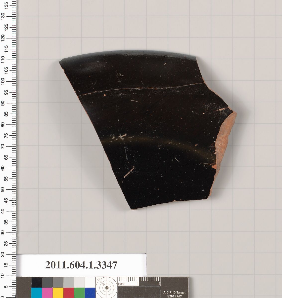 Terracotta fragment of a kylix (drinking cup), Terracotta, Greek, Attic