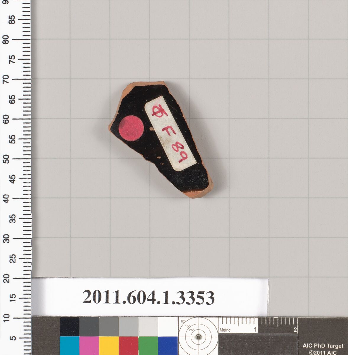 Terracotta fragment of a kylix (drinking cup), Terracotta, Greek, Attic