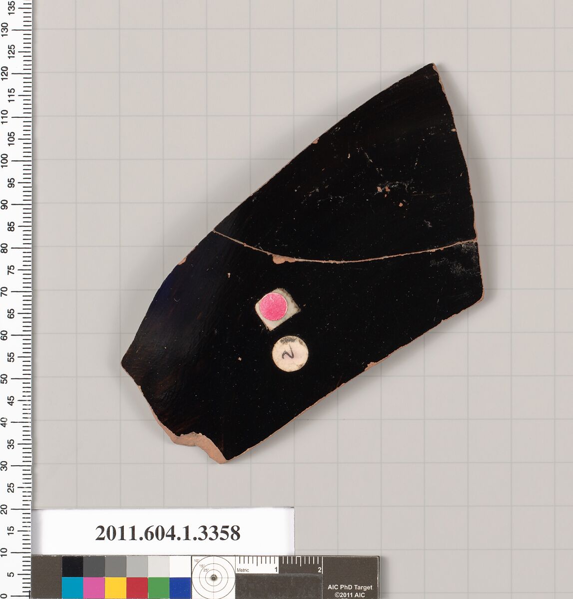 Terracotta fragment of a kylix (drinking cup), Terracotta, Greek, Attic