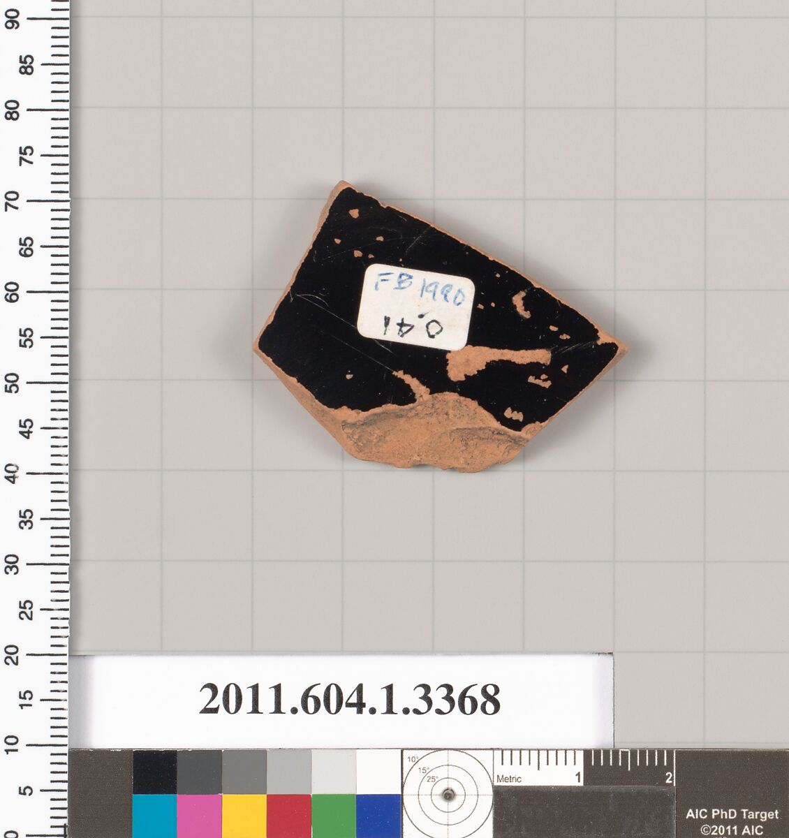 Terracotta fragment of a kylix (drinking cup), Terracotta, Greek, Attic