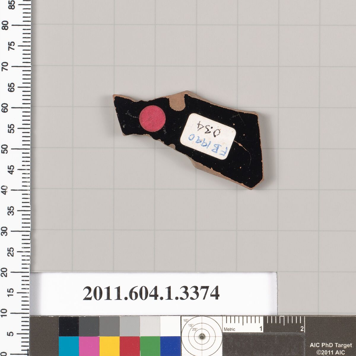 Terracotta fragment of a kylix (drinking cup), Terracotta, Greek, Attic