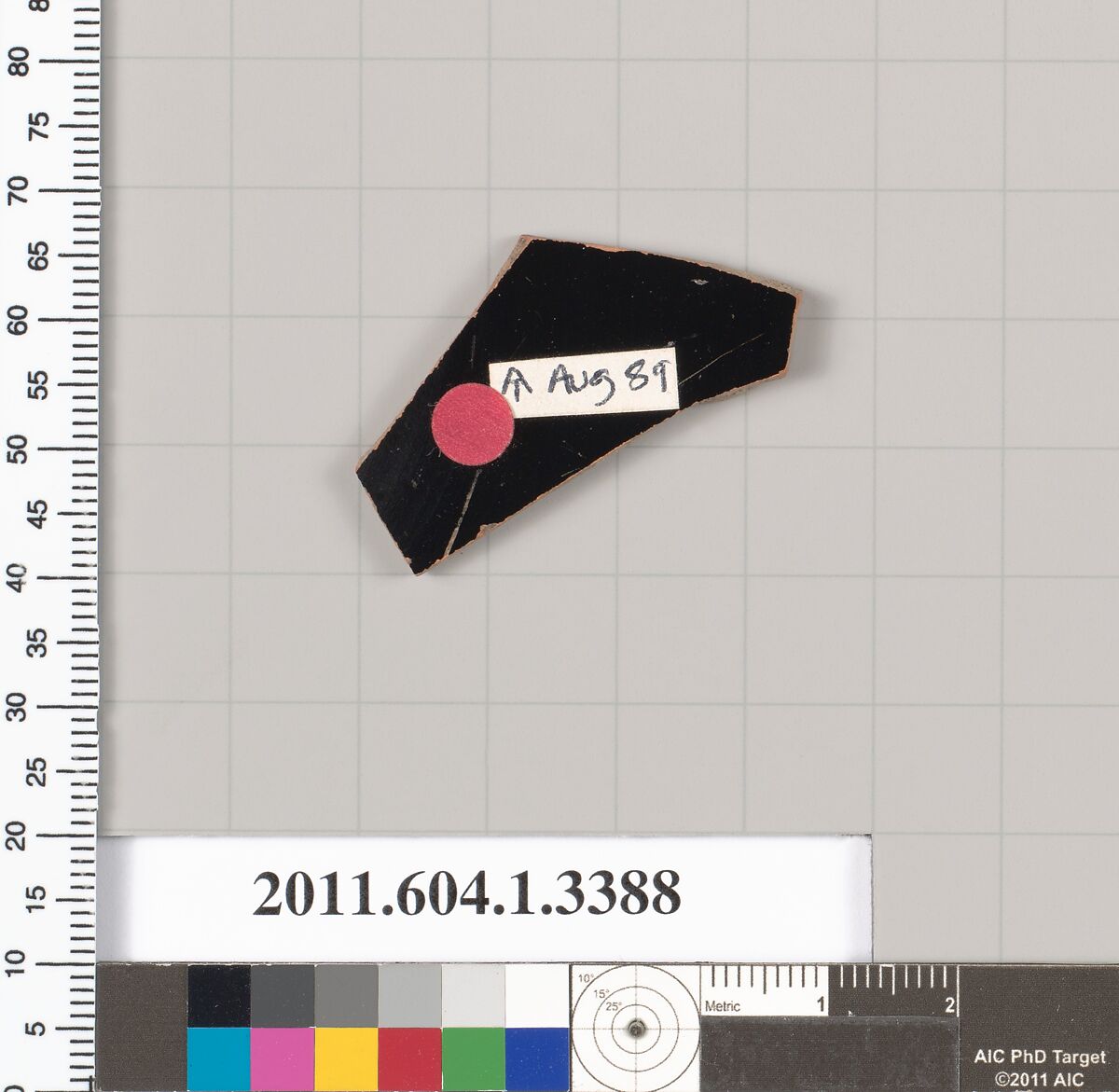 Terracotta fragment of a kylix (drinking cup), Terracotta, Greek, Attic