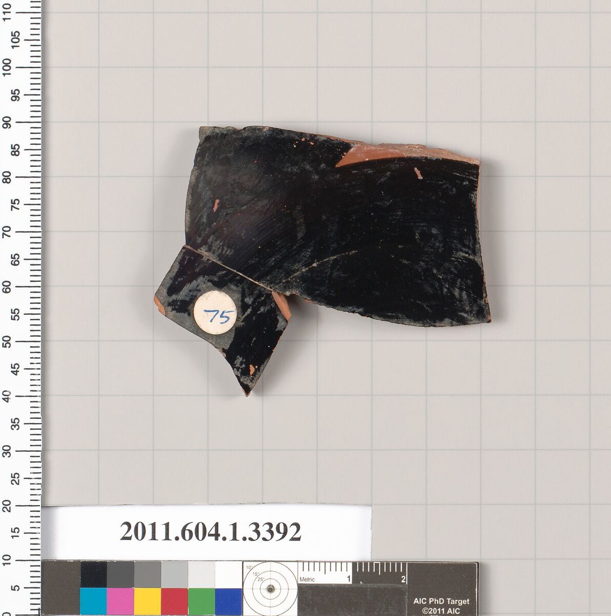 Terracotta fragment of a kylix (drinking cup), Terracotta, Greek, Attic