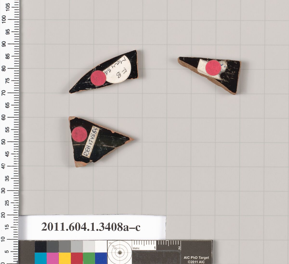 Terracotta fragments of kylikes (drinking cups), Terracotta, Greek, Attic