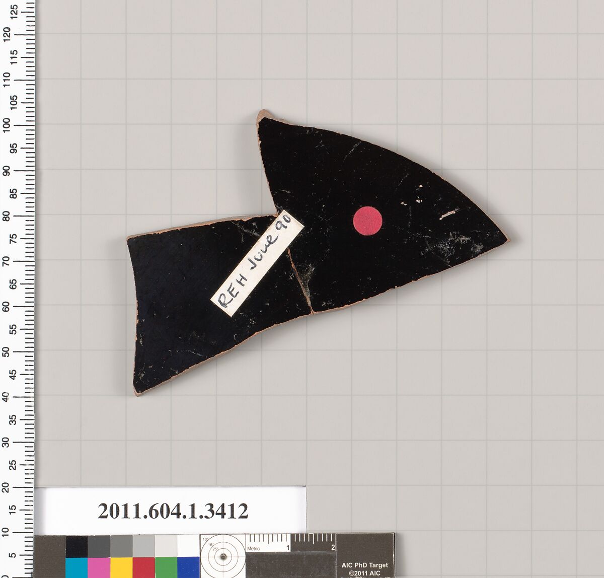 Terracotta fragment of a kylix (drinking cup), Terracotta, Greek, Attic