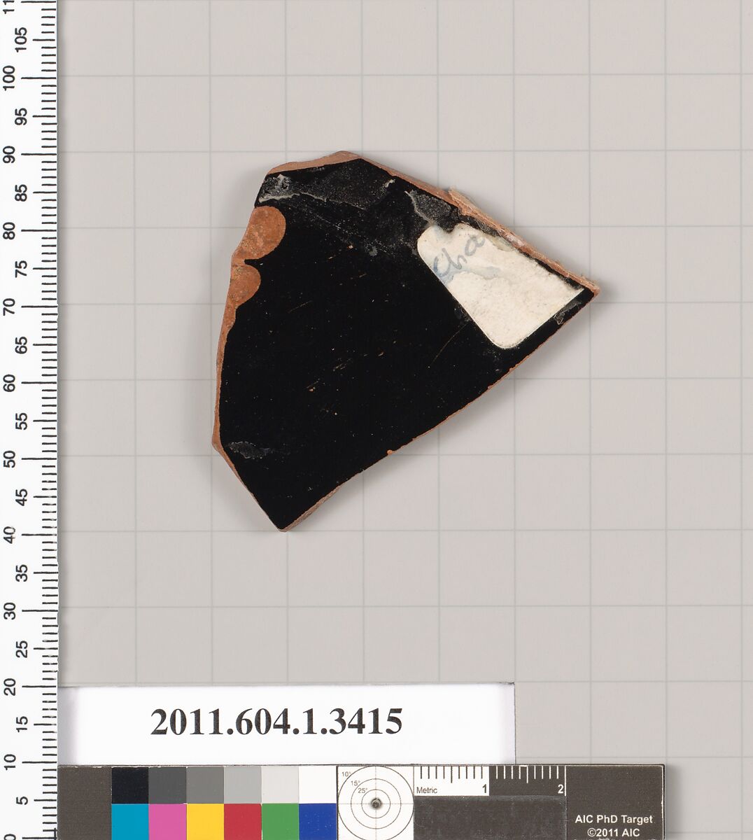 Terracotta fragment of a kylix (drinking cup), Terracotta, Greek, Attic