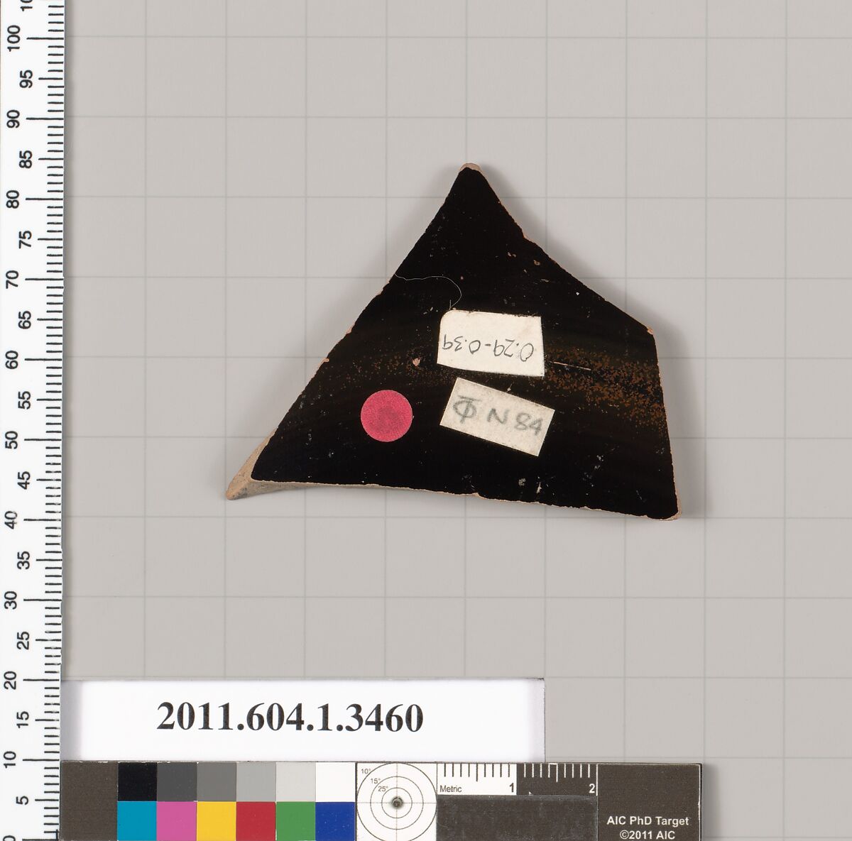 Terracotta fragment of a kylix (drinking cup), Terracotta, Greek, Attic