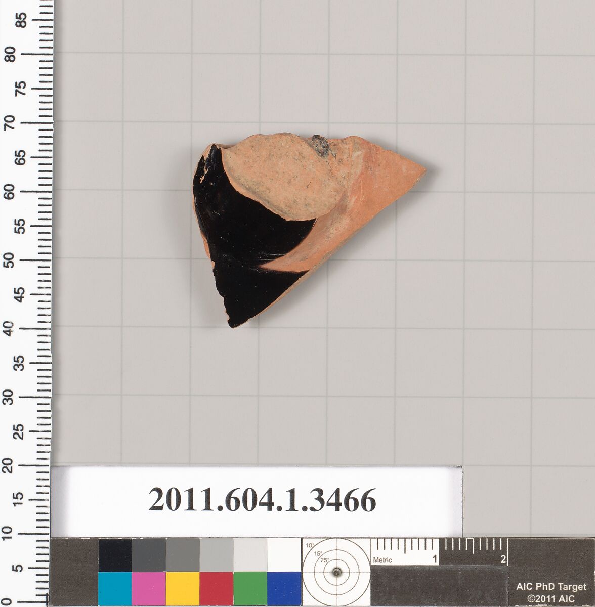 Terracotta fragment of a kylix (drinking cup), Terracotta, Greek, Attic
