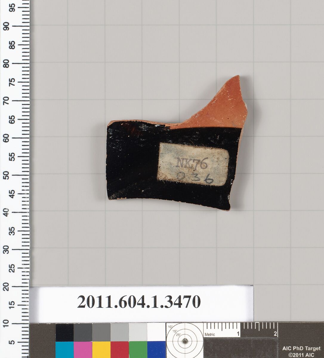 Terracotta fragment of a kylix (drinking cup), Terracotta, Greek, Attic