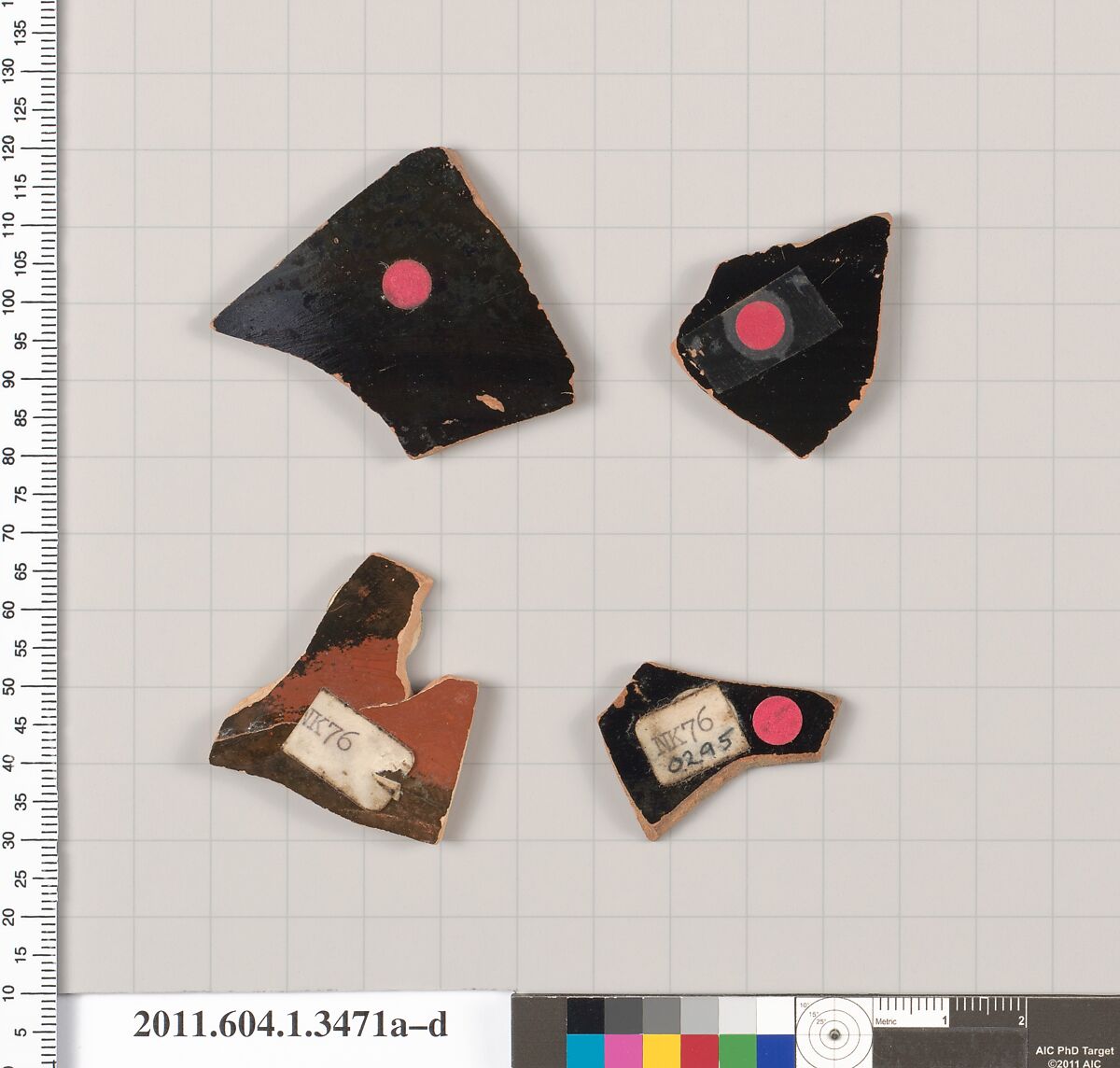 Terracotta fragments of kylikes (drinking cups), Terracotta, Greek, Attic