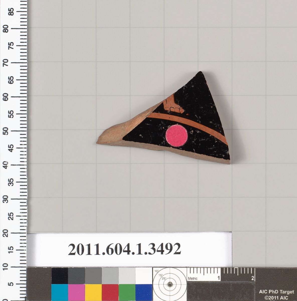 Terracotta fragment of a kylix (drinking cup), Terracotta, Greek, Attic