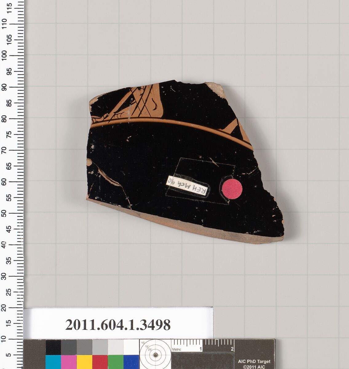 Terracotta fragment of a kylix (drinking cup), Terracotta, Greek, Attic