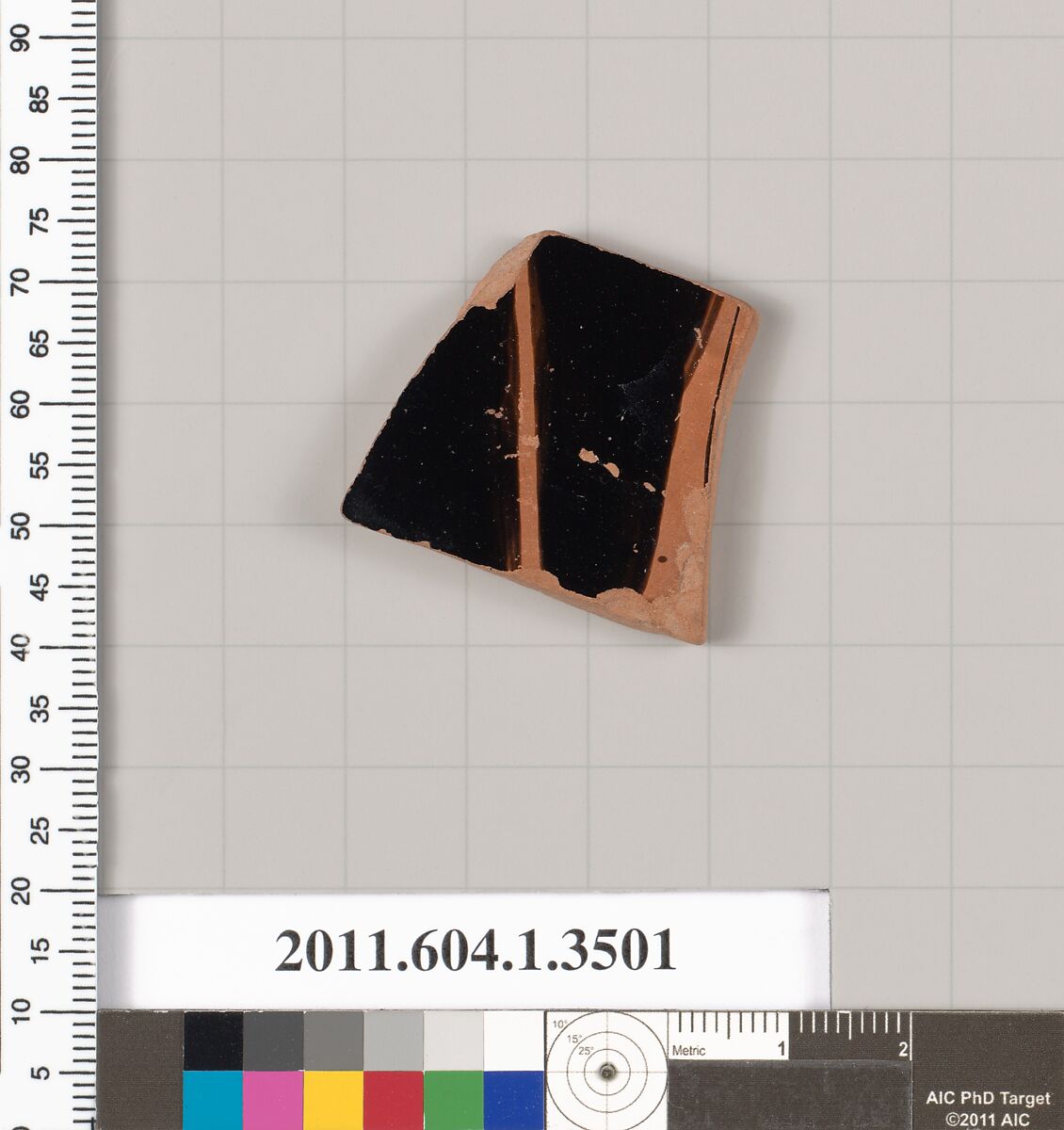 Terracotta fragment of a kylix (drinking cup), Terracotta, Greek, Attic