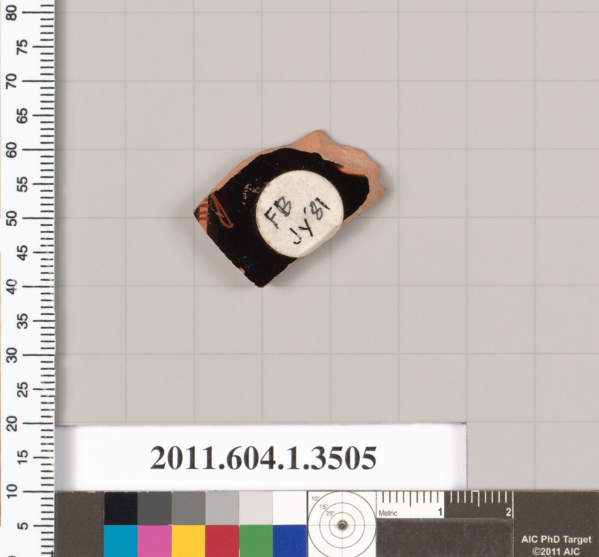 Terracotta fragment of a kylix (drinking cup), Terracotta, Greek, Attic