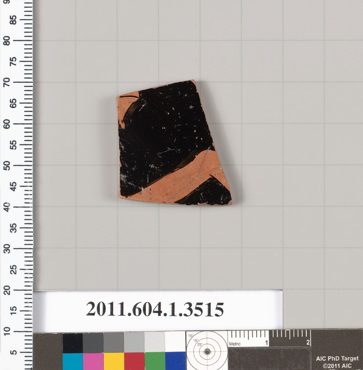Terracotta fragment of a kylix (drinking cup), Terracotta, Greek, Attic