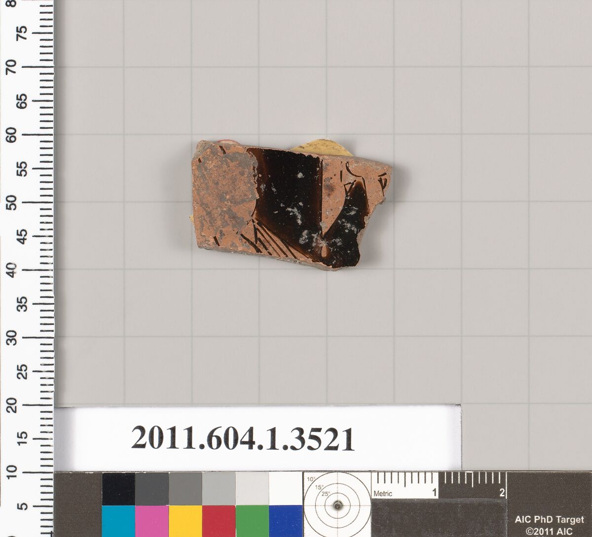 Terracotta fragment of a kylix (drinking cup), Terracotta, Greek, Attic