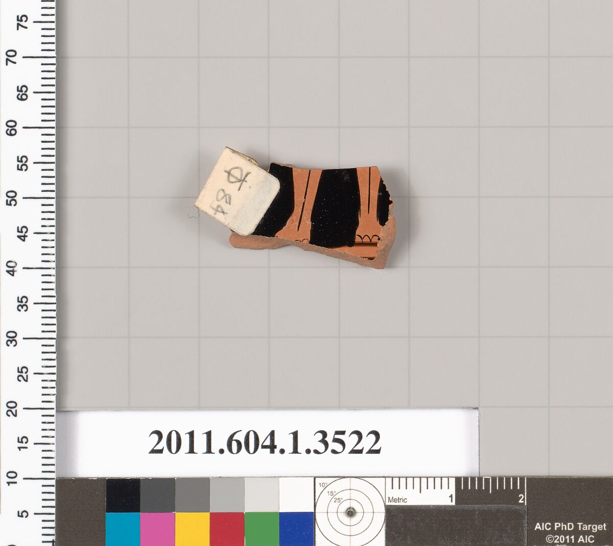 Terracotta fragment of a kylix (drinking cup), Terracotta, Greek, Attic