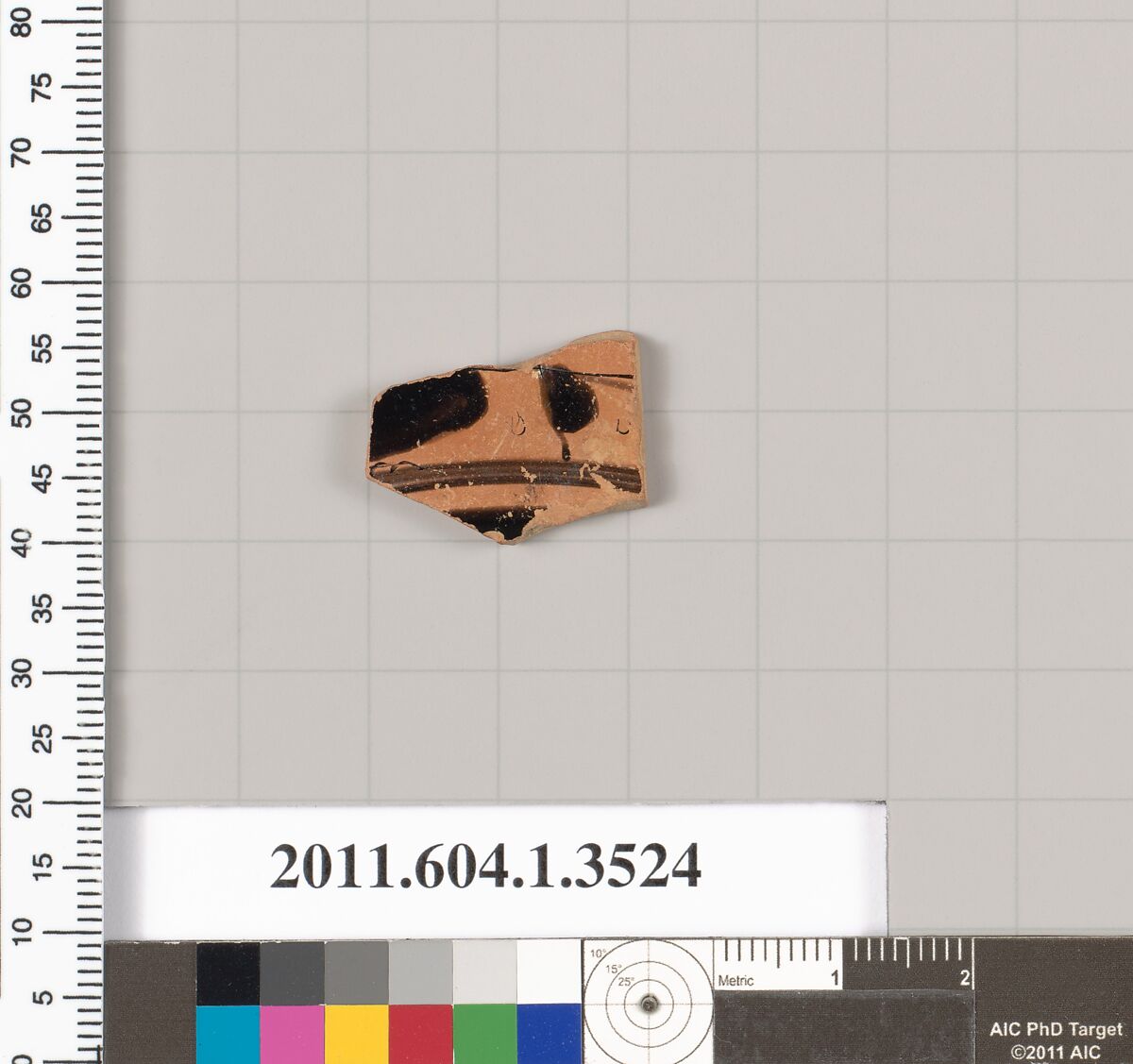 Terracotta fragment of a kylix (drinking cup), Terracotta, Greek, Attic