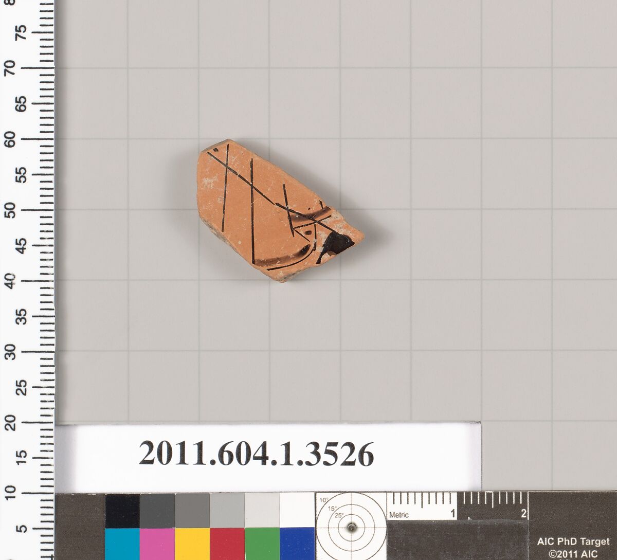 Terracotta fragment of a kylix (drinking cup), Terracotta, Greek, Attic