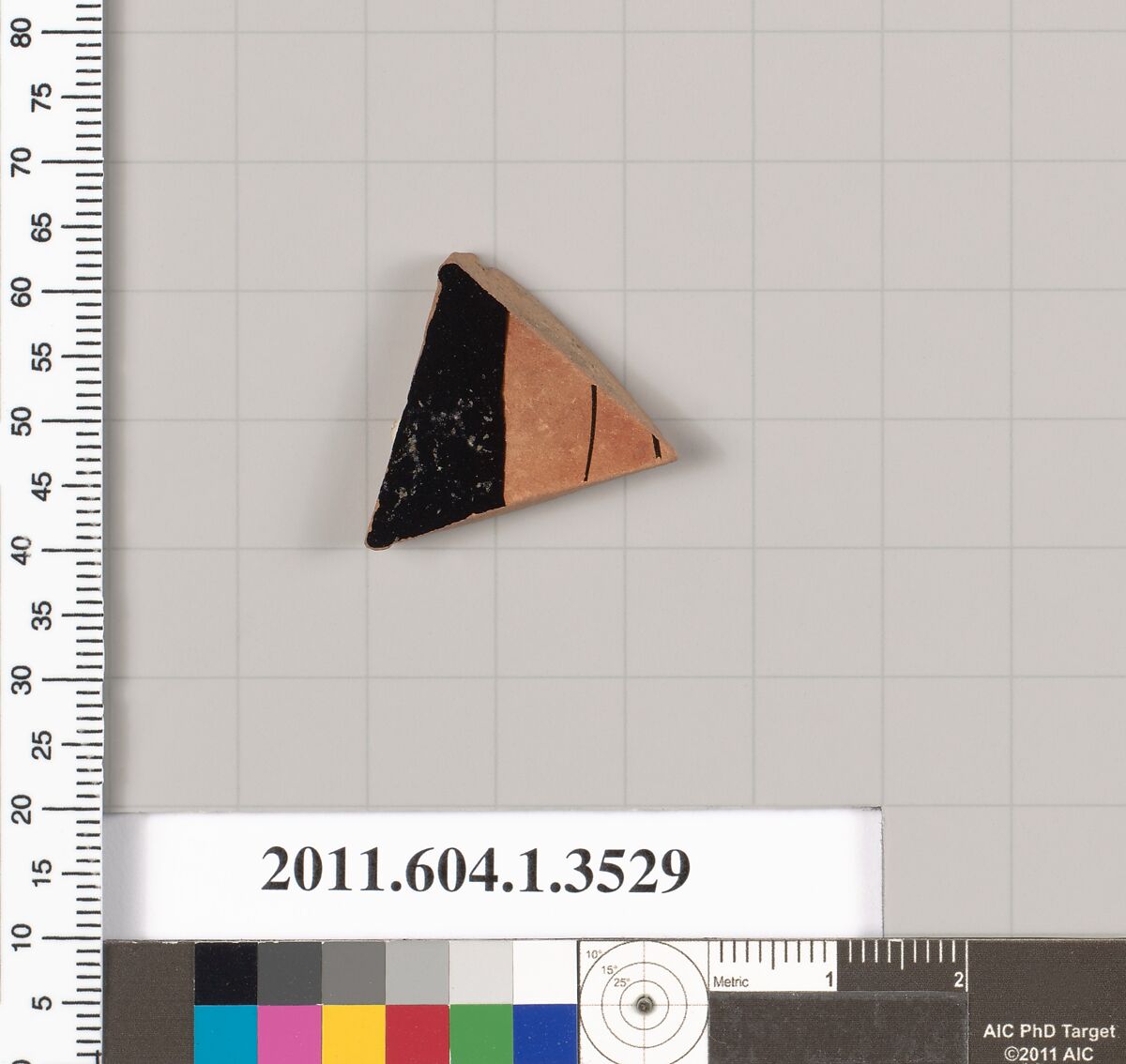 Terracotta fragment of a kylix (drinking cup), Terracotta, Greek, Attic