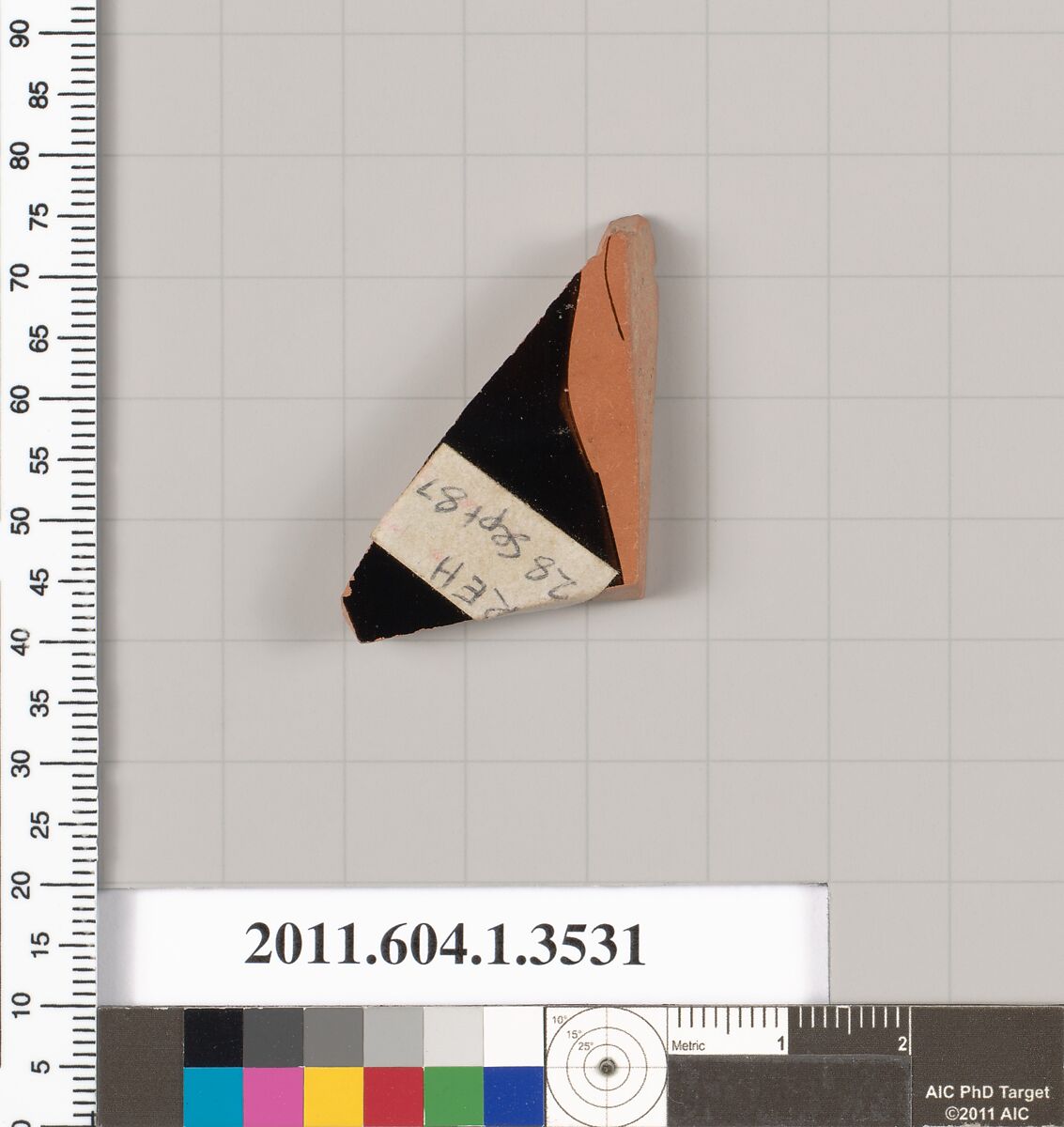 Terracotta fragment of a kylix (drinking cup), Terracotta, Greek, Attic