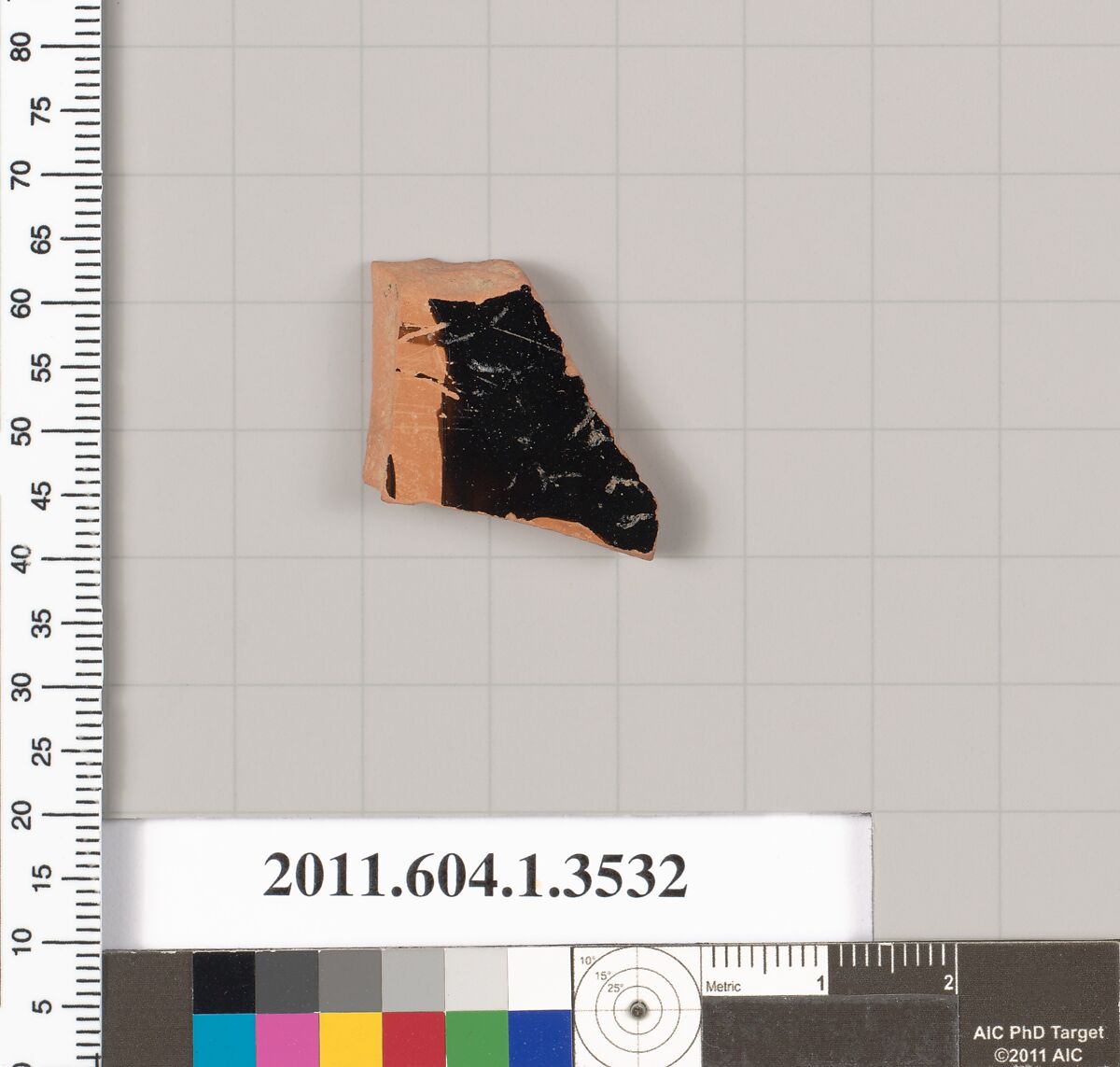 Terracotta fragment of a kylix (drinking cup), Terracotta, Greek, Attic