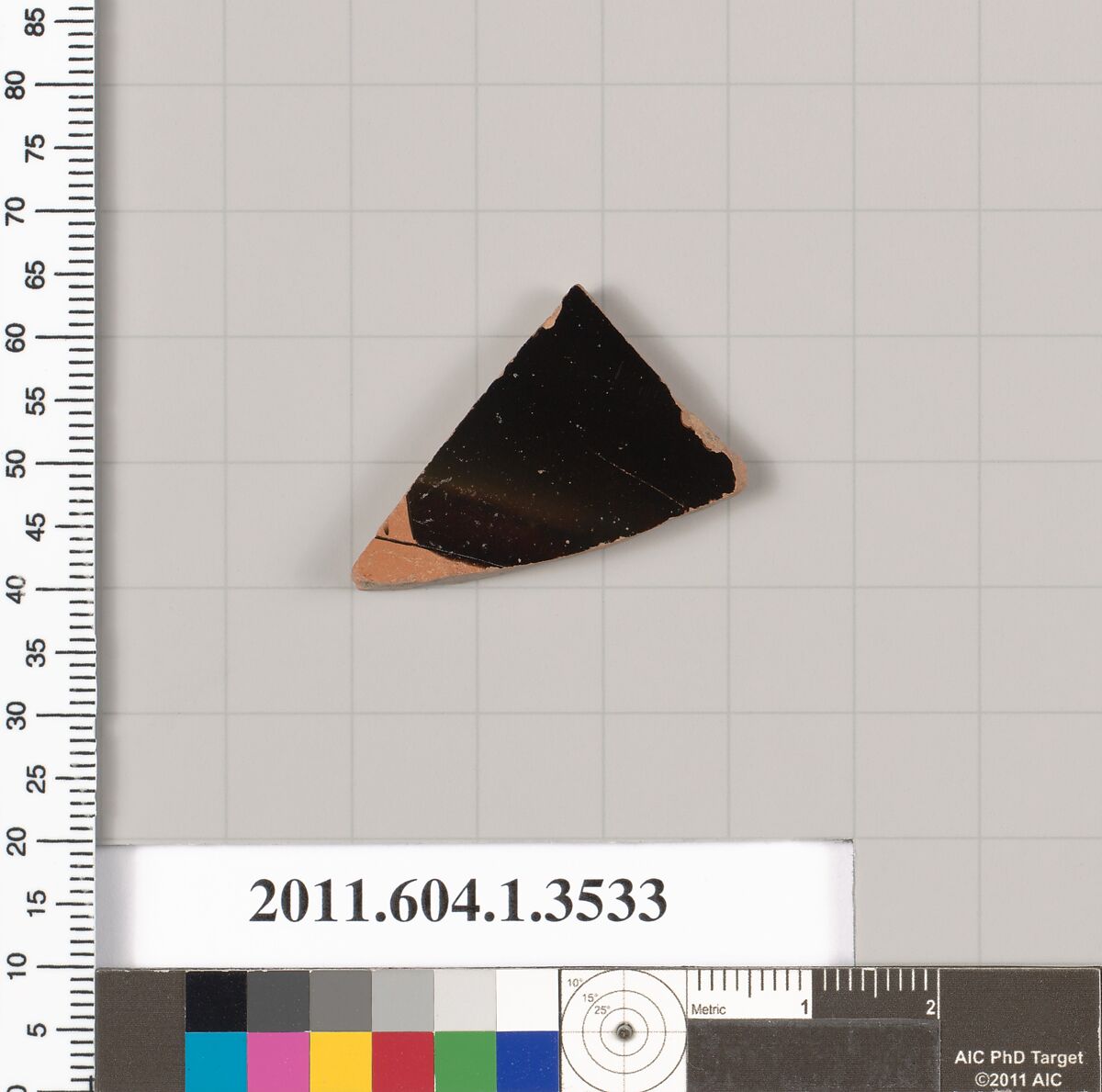 Terracotta fragment of a kylix (drinking cup), Terracotta, Greek, Attic