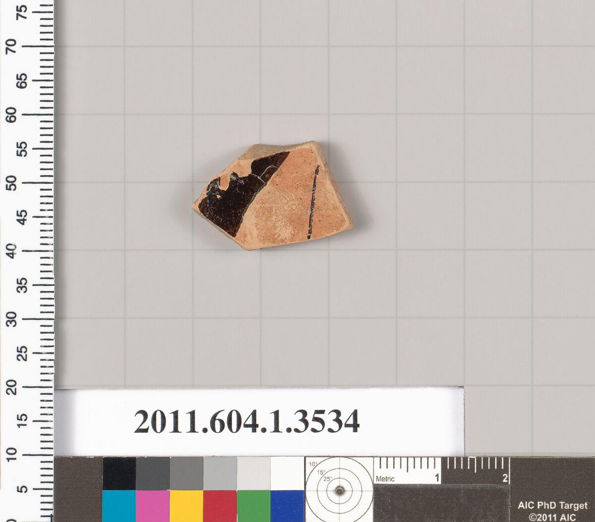 Terracotta fragment of a kylix (drinking cup), Terracotta, Greek, Attic