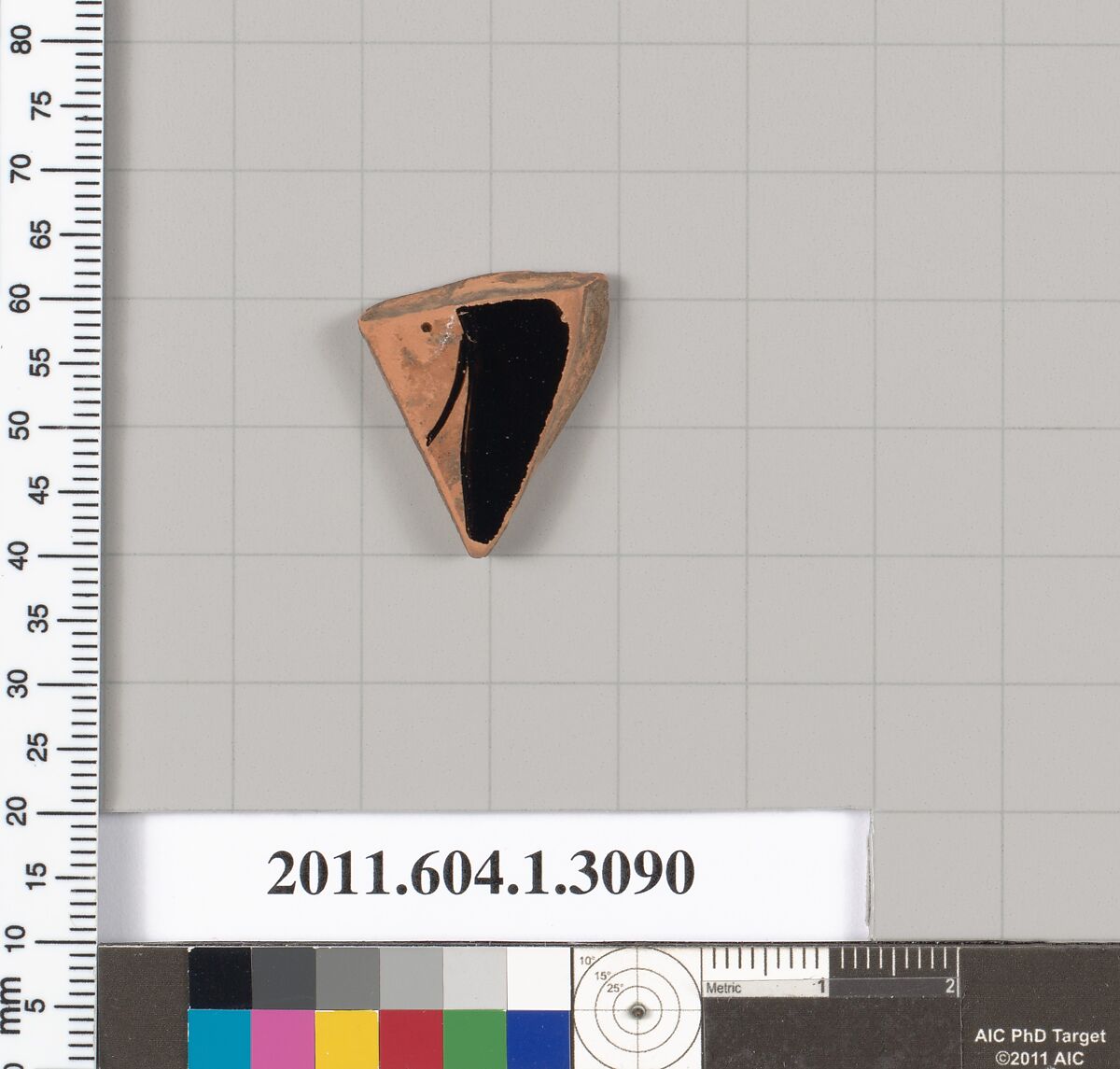 Terracotta fragment of a kylix (drinking cup), Terracotta, Greek, Attic