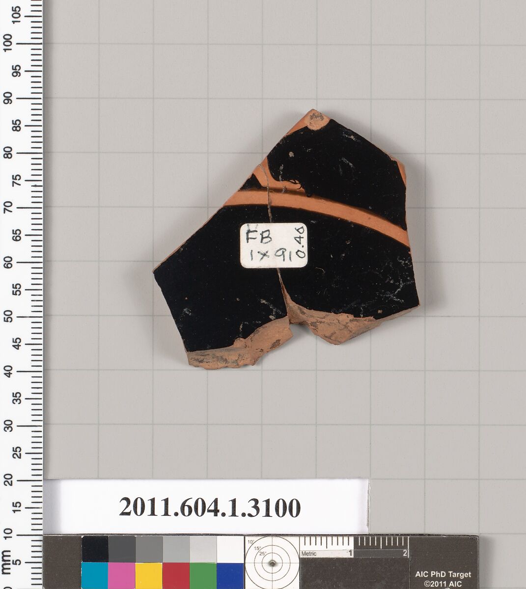 Terracotta fragment of a kylix (drinking cup), Terracotta, Greek, Attic