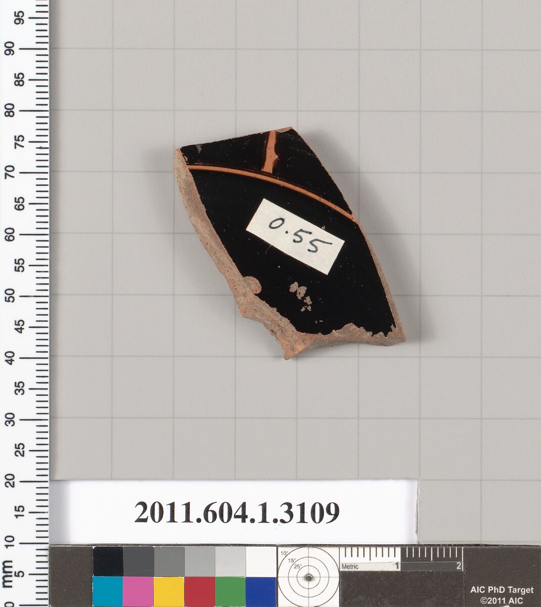Terracotta fragment of a kylix (drinking cup), Terracotta, Greek, Attic