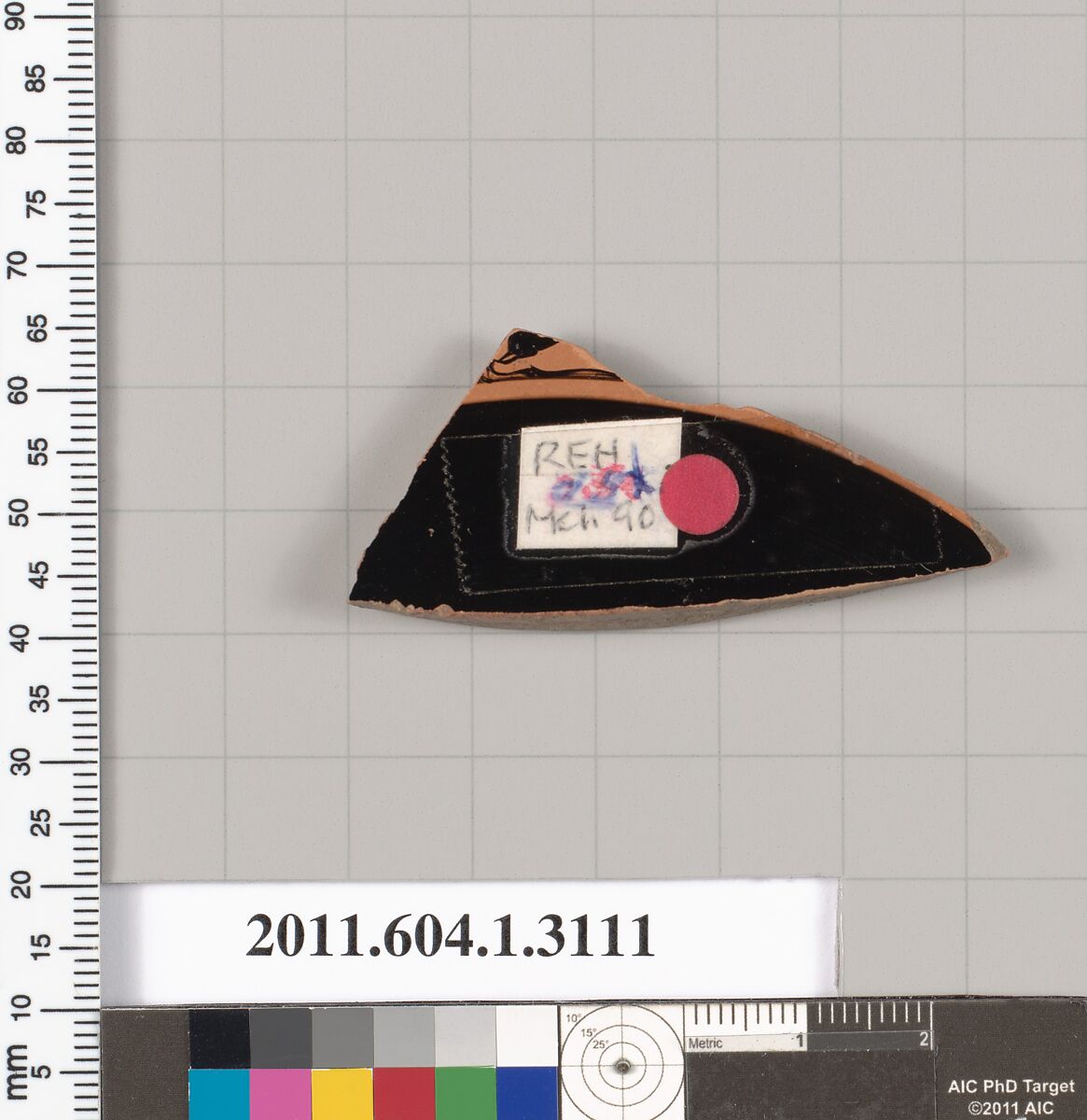 Terracotta fragment of a kylix (drinking cup), Terracotta, Greek, Attic