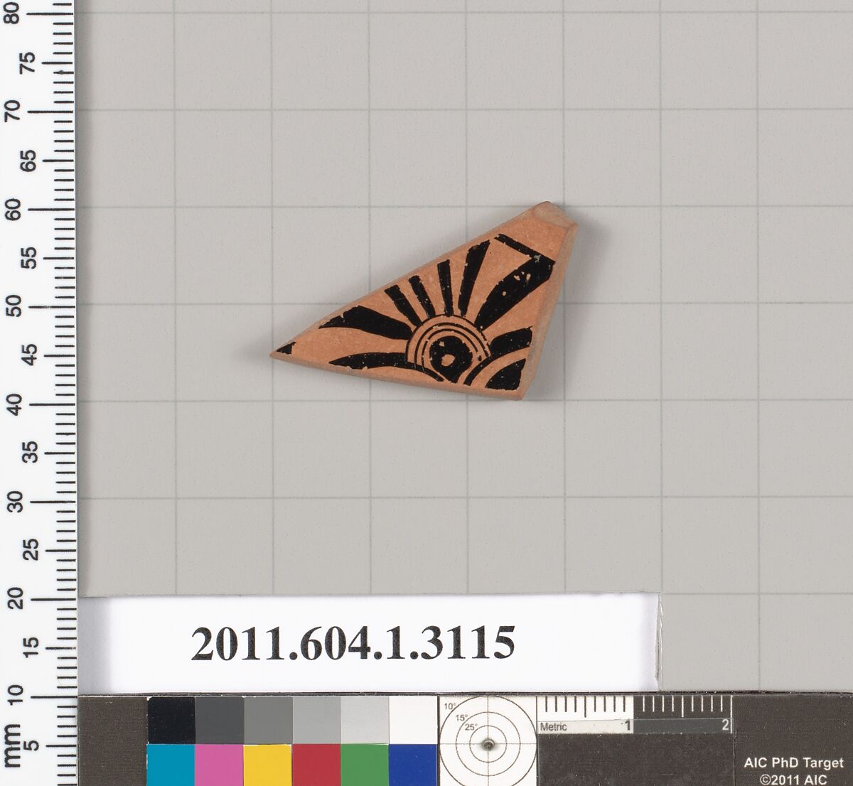 Terracotta fragment of a kylix (drinking cup), Terracotta, Greek, Attic