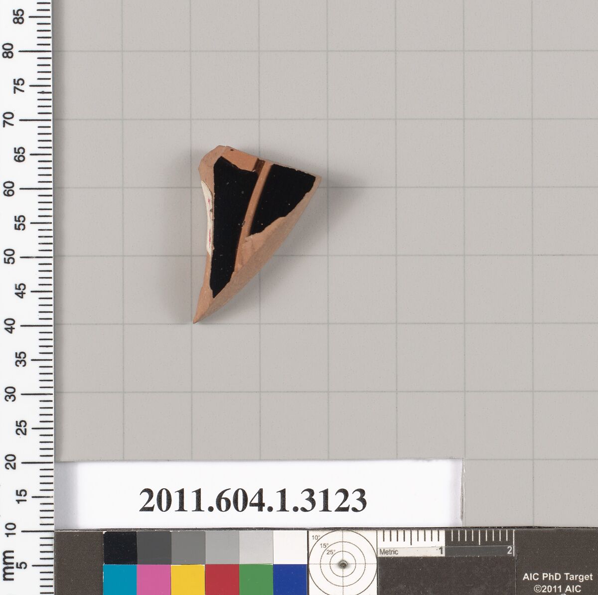 Terracotta fragment of a kylix (drinking cup), Terracotta, Greek, Attic