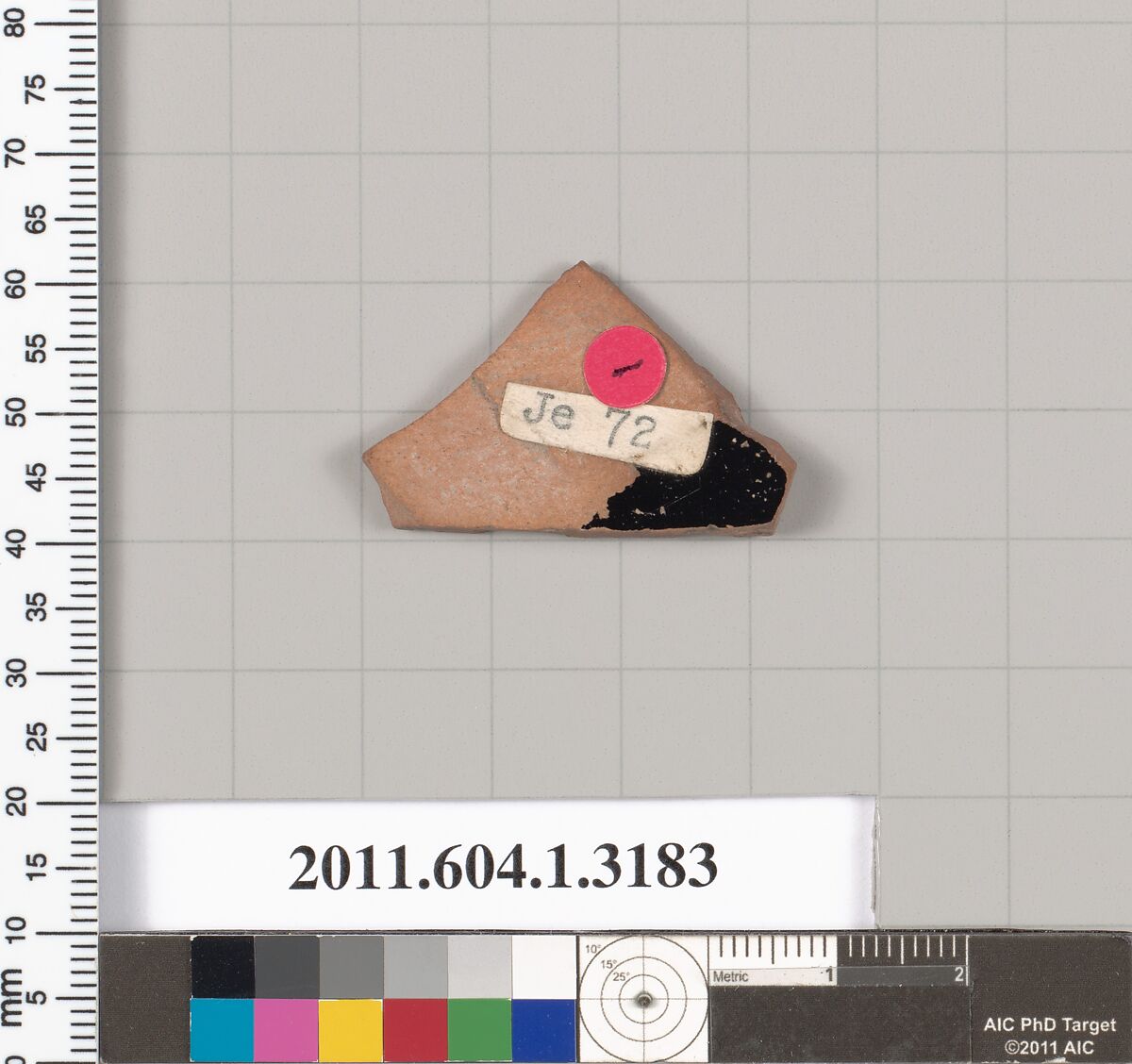 Terracotta fragment of a kylix (drinking cup), Terracotta, Greek, Attic