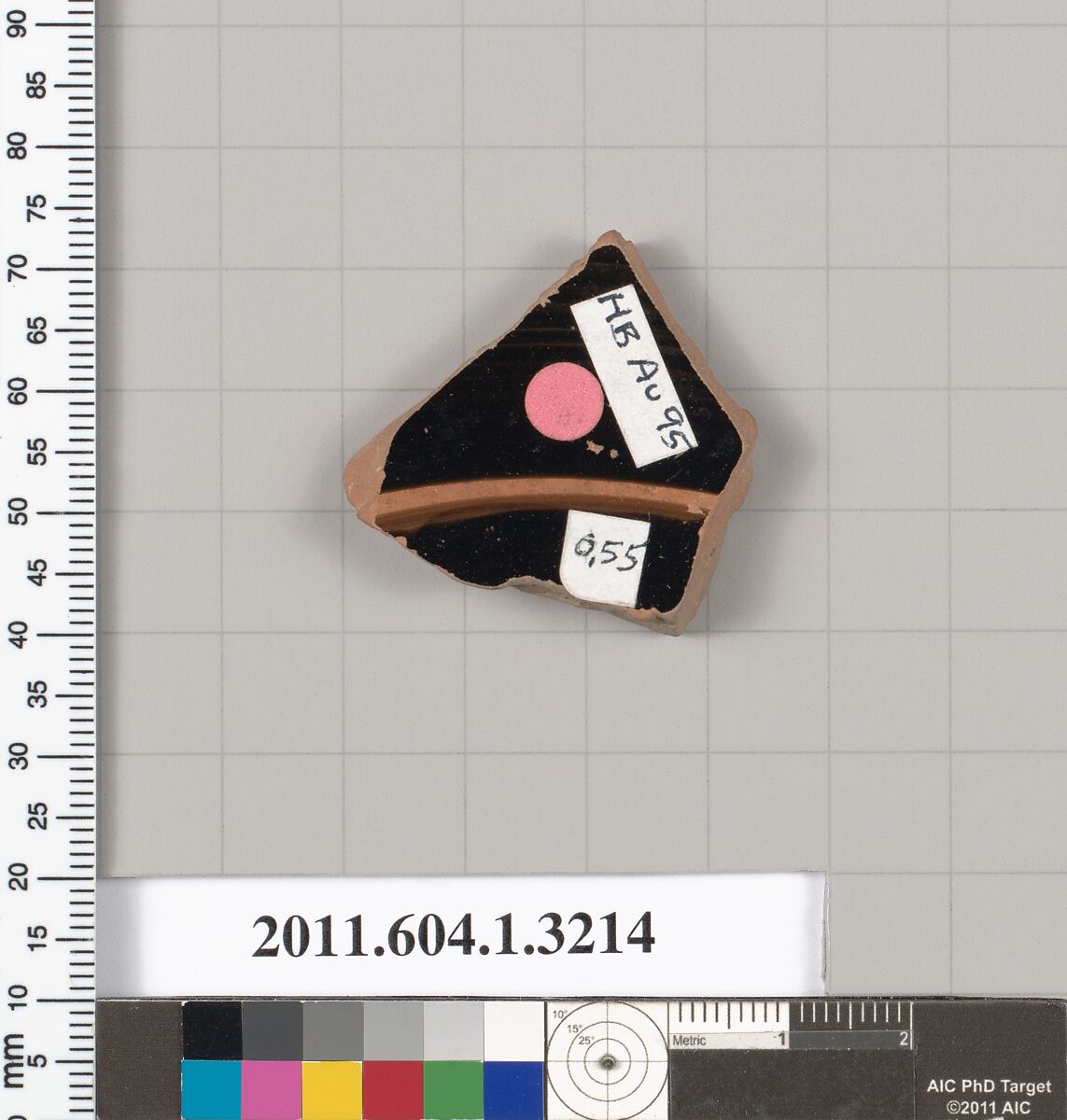Terracotta fragment of a kylix (drinking cup), Terracotta, Greek, Attic