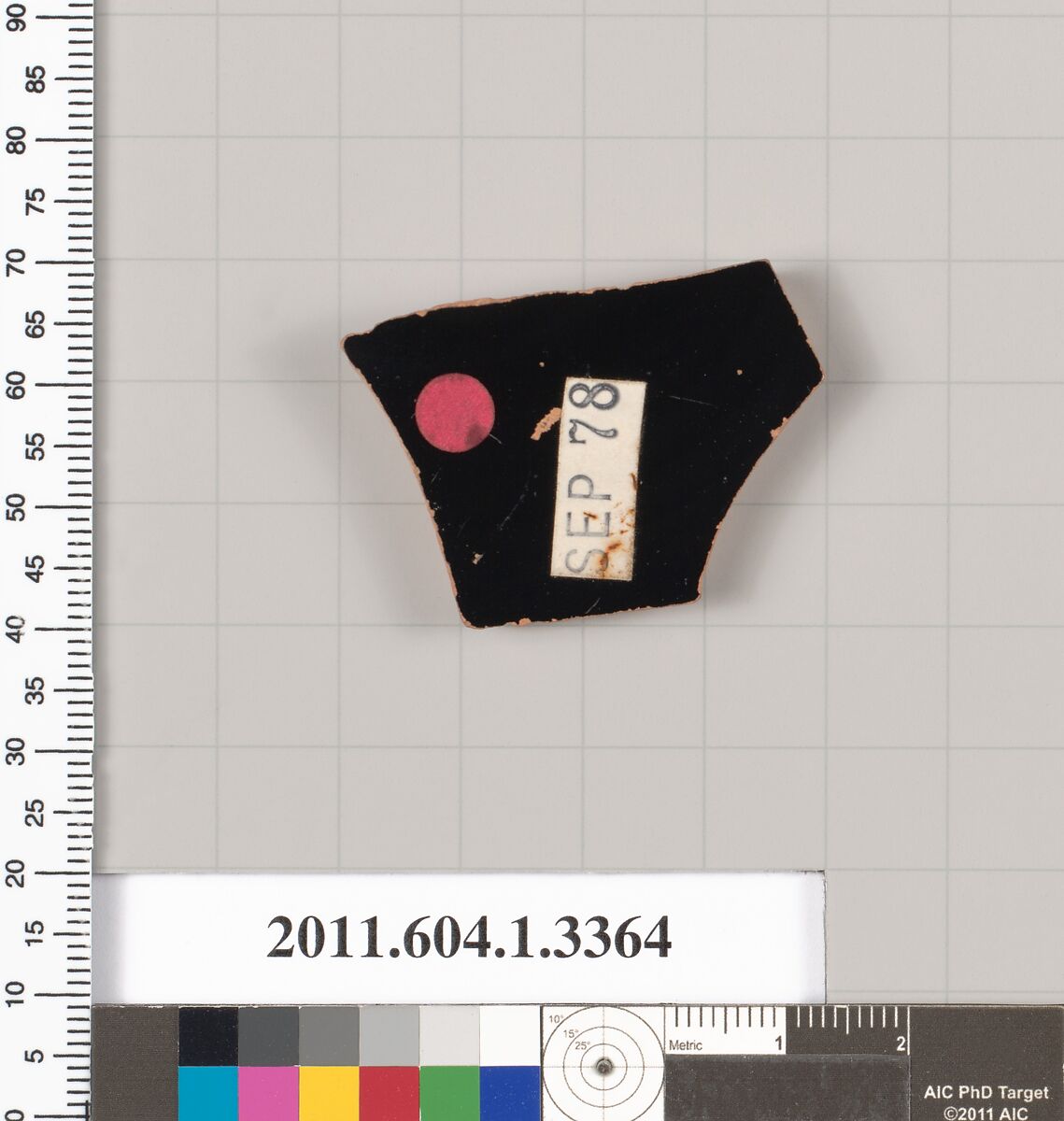 Terracotta fragment of a kylix (drinking cup), Terracotta, Greek, Attic