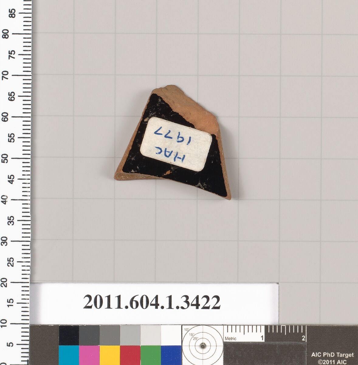 Terracotta fragment of a kylix (drinking cup), Terracotta, Greek, Attic
