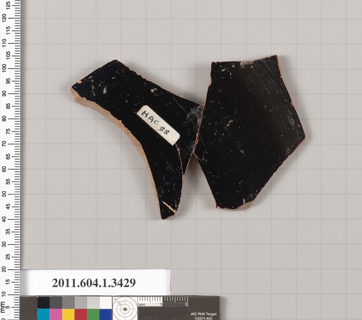 Terracotta fragment of a kylix (drinking cup), Terracotta, Greek, Attic