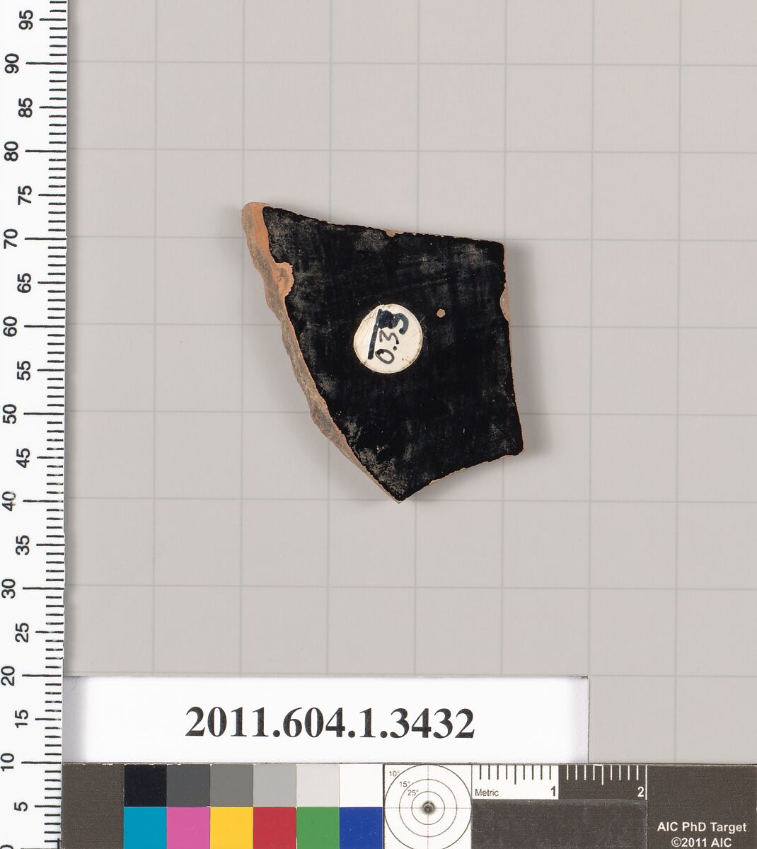 Terracotta fragment of a kylix (drinking cup), Terracotta, Greek, Attic
