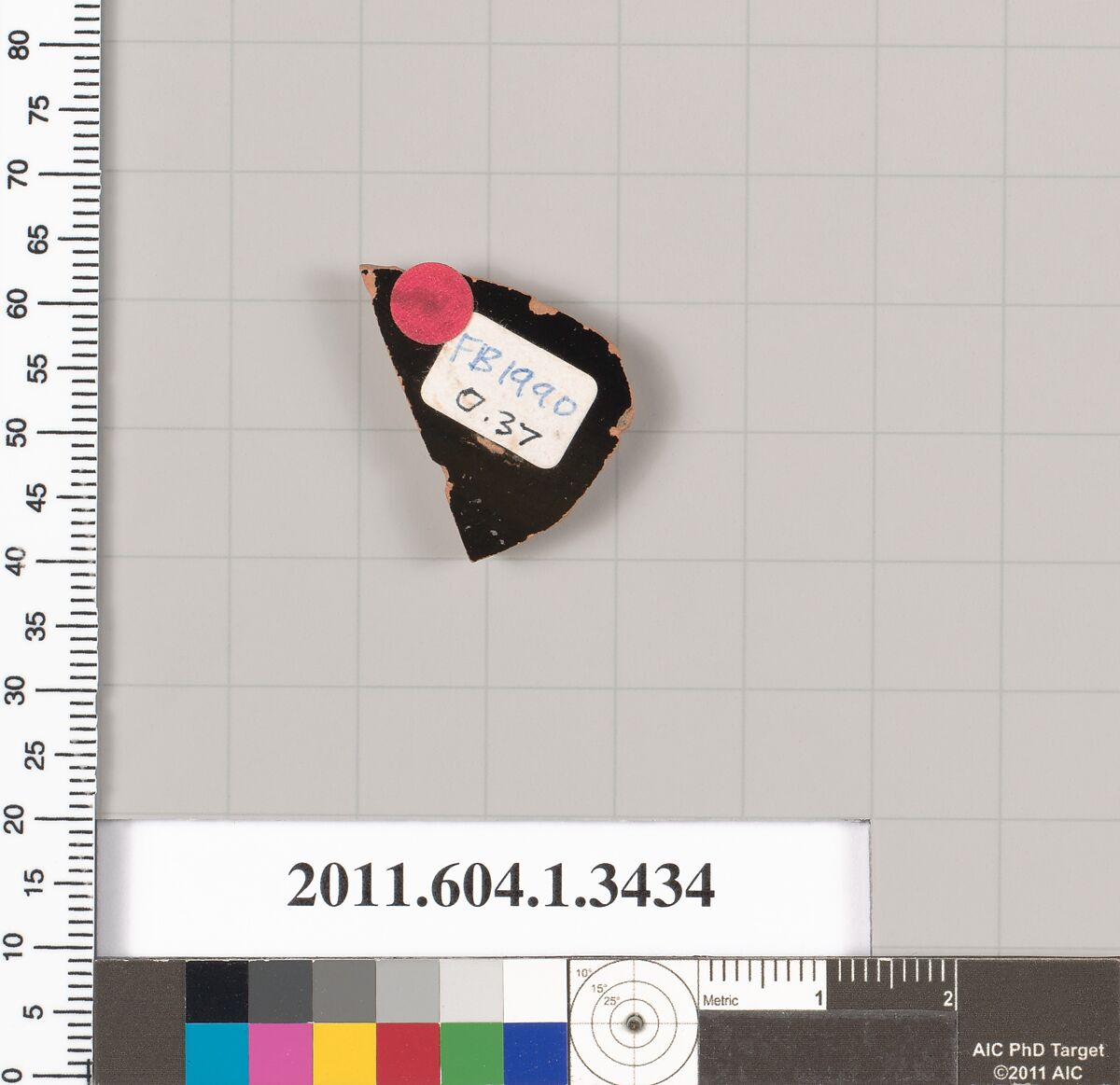 Terracotta fragment of a kylix (drinking cup), Terracotta, Greek, Attic